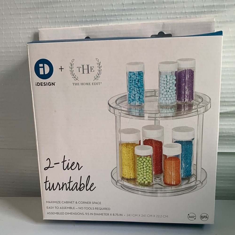 The Home Edit 2-Tier Turntable lazy Susan new in box